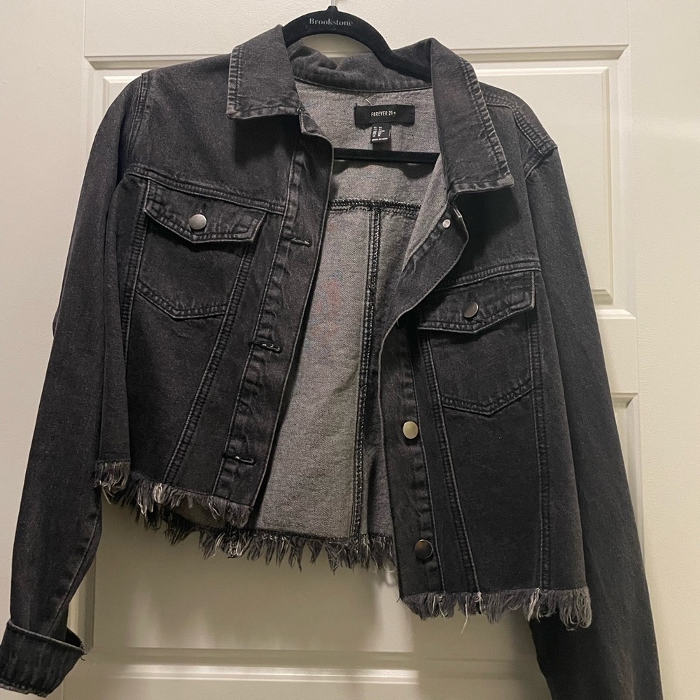 Zara black oversized plus size Jean jacket